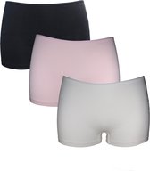VANILLA - Dames boxershort Dames ondergoed - 3 stuks - Egyptisch katoen - ZwartRozeWit - SH3573 - XL