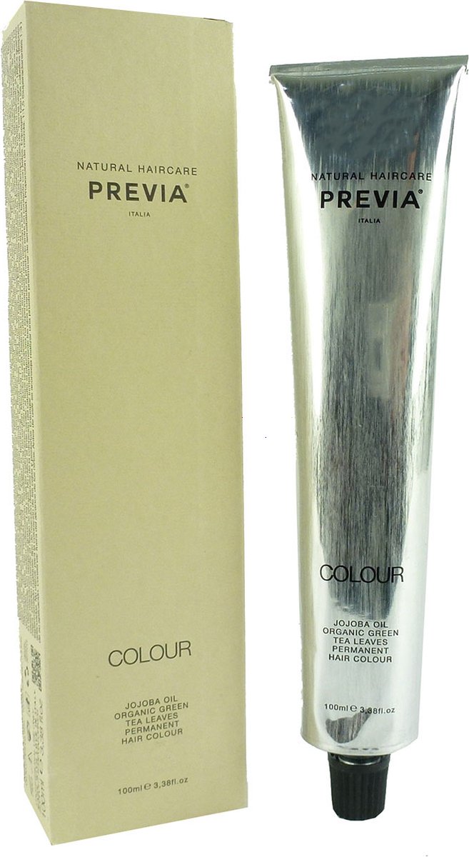 Previa Professional Colour Jojoba Oil + Green Tea Permanente haarkleuring 100ml - 08,34 Copper Golden Light Blonde / Kupfergoldenes Hellblond