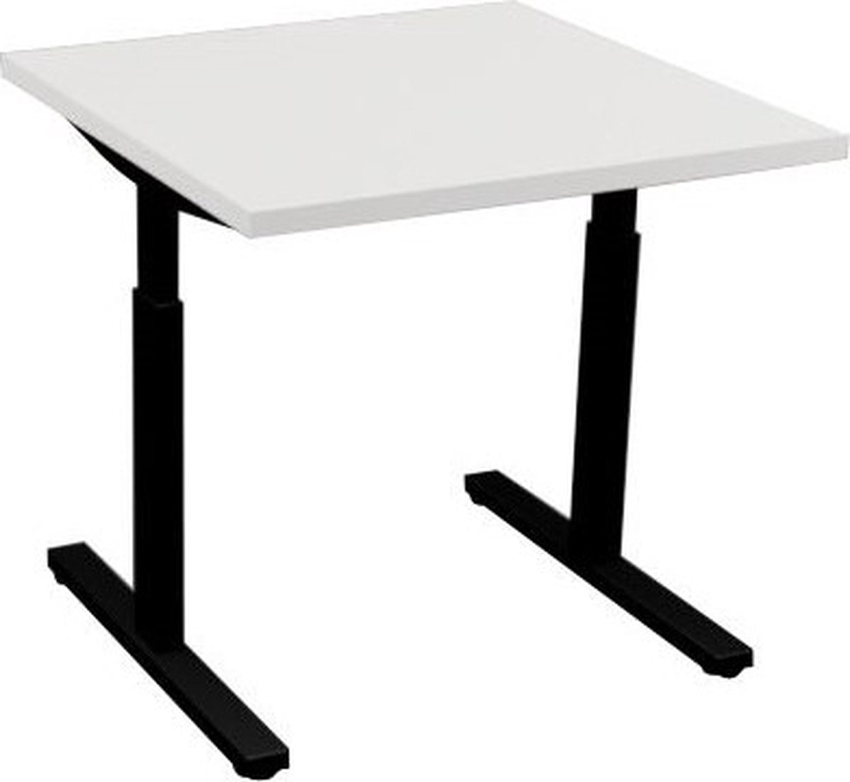 Offeco bureau Oxford - Bureau - Bureautafel - Gaming bureau - Game bureau - Computertafel - Desk - Bureau Zwart - Verstelbaar bureau - Gaming Desk - Bureau tafel - Bureau verstelbaar  Wit  80x80cm-- blad-  onderstel- x80