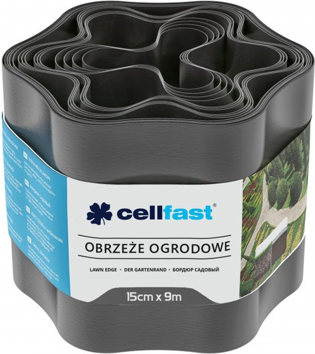 Cellfast - Gazonrand - Tuinranden 15 cm x 9 m | Tuin palissade - Grafietkleur
