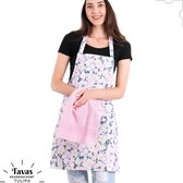 Tulipa Keukenschort met Handdoek | Met Roze Madeliefjes | Kookschort - 55 x 75cm | Handdoek - 30 x 50 | Keukenschort dames | Keukenschort voor vrouwen | Katoen