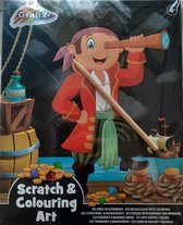 Scratch en colouring art - Kras en kleurboek - Piraat