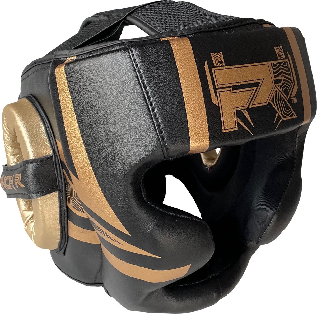 PunchR™ Vechtsport Hoofdbescherming Electric Zwart Goud - XL
