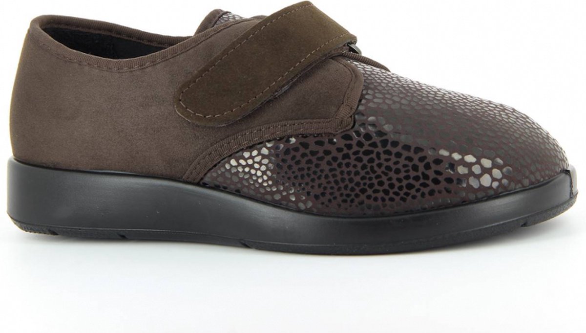 Varomed - Zürich - luxe stretch verbandschoenen - maat 42 - Mokka - met CE keurmerk - soepele zool - Hallux - therapieschoenen - verbandpantoffels - verbandsloffen -