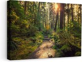 Artaza Peinture Sur Toile Sentier Dans La Forêt - 60x40 - Photo Sur Toile - Impression Sur Toile