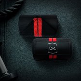 DK.® 2 Stuks Wrist Wraps - Polsbrace - Polssteun - Polsbandage - Polsbanden - Wrist Support - Polsbeschermer - Lifting straps - Fitness - Crossfit - Bootcamp - Krachttraining - Powerlifting - Gewichtheffen - Rood/Zwart