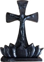 Kruis beeldje zwart met Jezus