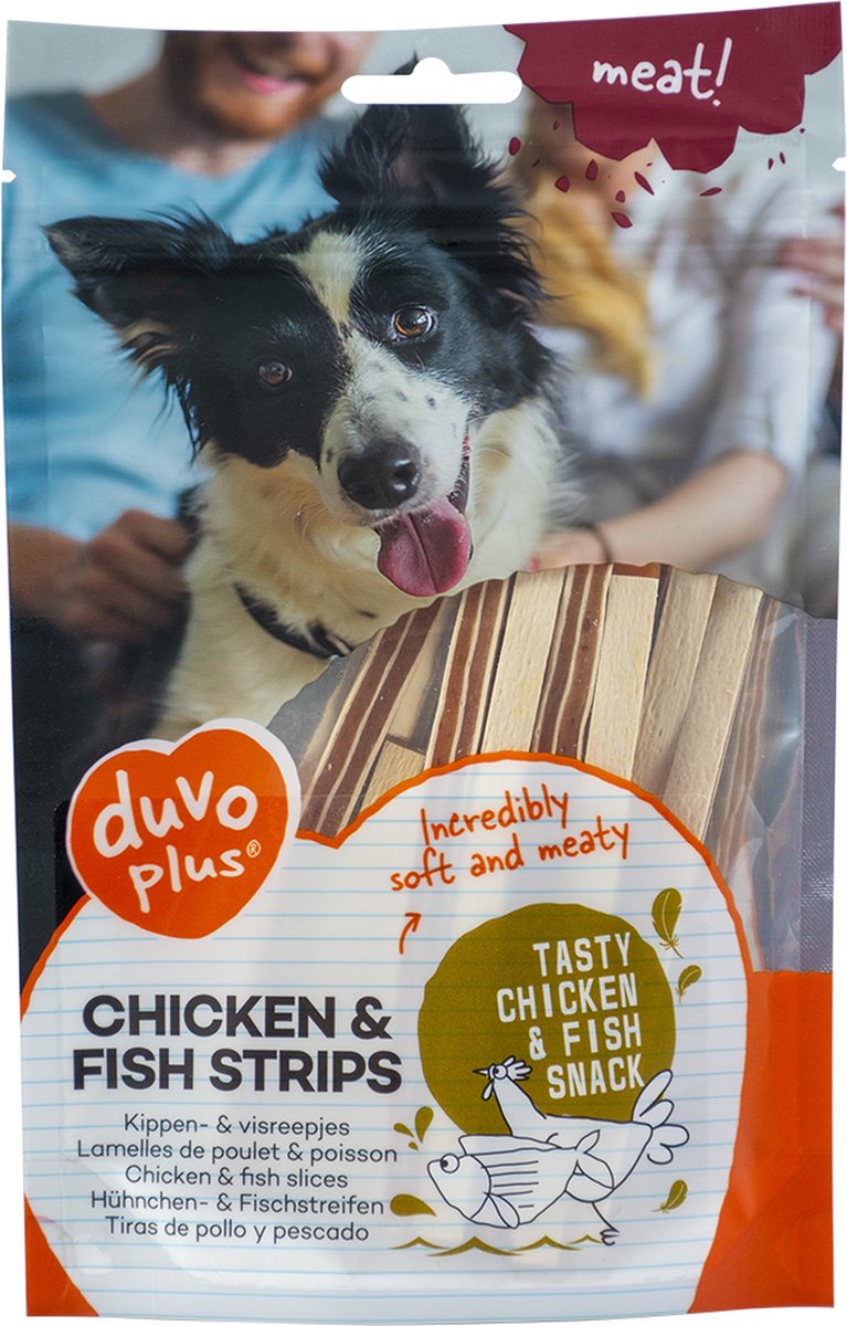 Duvoplus - Hond - meat! Kip & vis strips 80gr - ± 16st