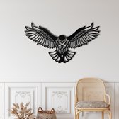 Wanddecoratie | Adelaar- Eagle100 decor | Metal - Wall Art | Muurdecoratie | Woonkamer | Zwart | 46 x 23 cm