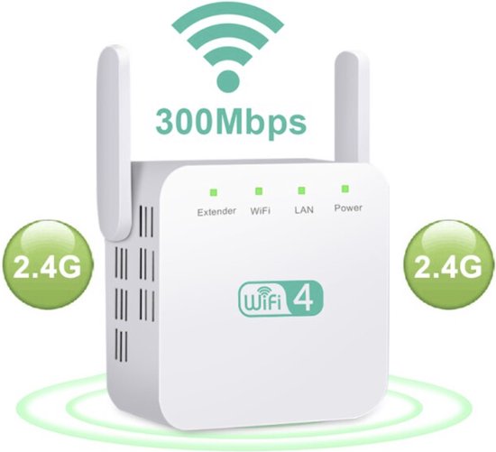 vat bord risico Wifi versterker - 2.4G - Thuis of op kantoor - Draadloos - 1x10/100 Mbps -  Booster-... | bol.com