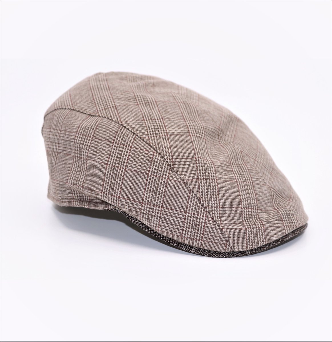 JVD by Portaluri Flatcap Split Zomerwol Ruit Bruin 56