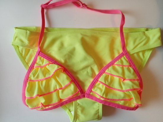 Bikini maat 176- geel roze