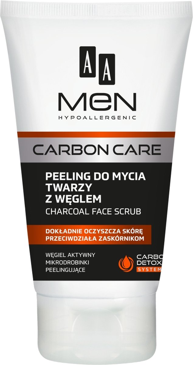 Aa_men Carbon Care Charcoal Face Scrub Peeling Do Mycia Twarzy Z W?glem 150ml