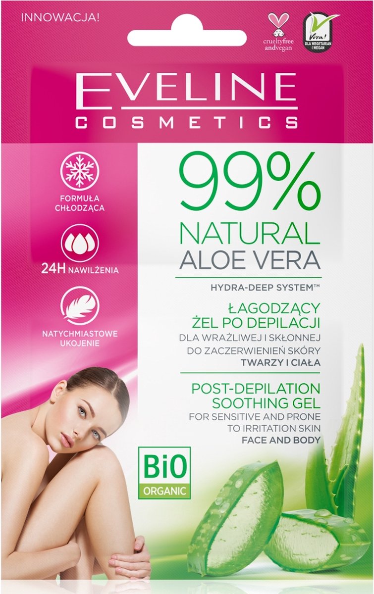 99% Natuurlijke Aloë Vera kalmerende gel na ontharing 2x5ml