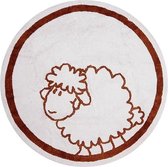 Aratextil - Schapen Wasbaar Vloerkleed/Tapijt Voor De Kinderkamer 100% Katoen - Diameter 140cm