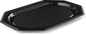 Cateringschaal, serveerschaal, luxe schaal, PS, 8-hoekig, 350x250x25mm, zwart, 10 stuks