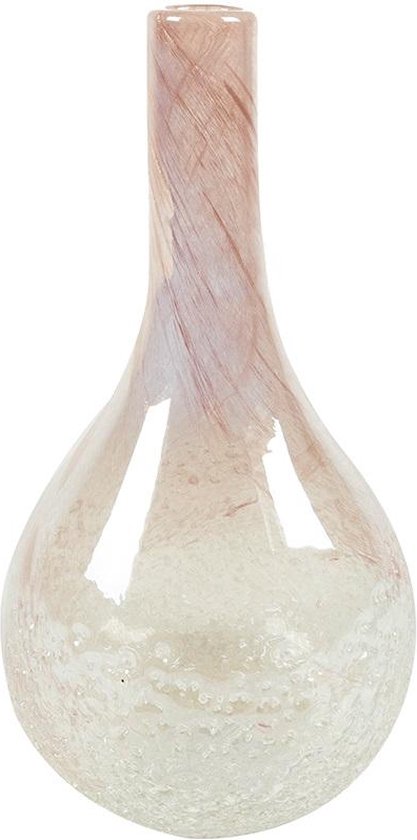 Bottle Vase Ivy Bottle Pearl Pink transparante roze glazen vaas 17x33 cm