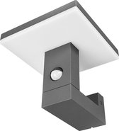 Lucande - Wandlampen buiten - 1licht - aluminium, kunststof - H: 15 cm - donkergrijs, opaalwit - Inclusief lichtbron