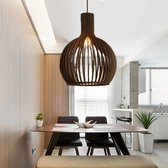 Lille Houten Design Hanglamp - E27 Fitting - ⌀45x54cm - Zwart