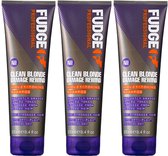 Fudge Clean Blonde Damage Rewind Violet Shampoo - 3x 250 ml