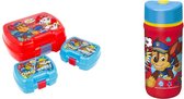 Paw Patrol broodtrommel met 2 snackboxjes + drinkfles - 400 ml - 4 delige set