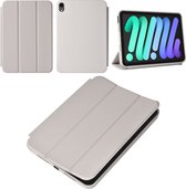 iPad Mini 2021 Book Case Tablethoes - Grijs - Smart Case