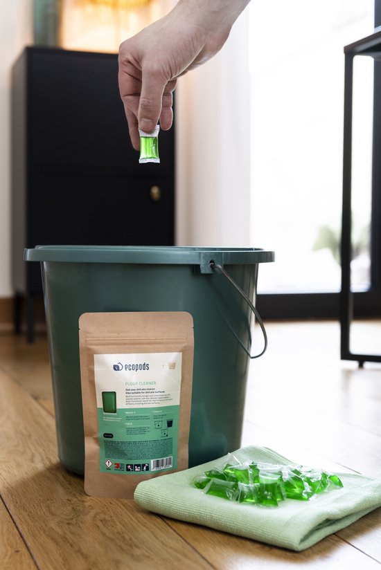 Ecopods Vloerreiniger 160 Stuks Maxi Pack - Wateroplosbare Vloerreinigingsmiddel Zonder Schadelijke Stoffen - Vegan Vloerreinigers Vloeistof met Fruit Geur - Vloer reiniger