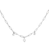 LOUVABEL - Schakelketting - Bedels - Zilver - Hart - Parel - Ster