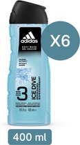 Adidas Ice Dive Mannen 3 in 1 Douchegel - 6 x 400 ml