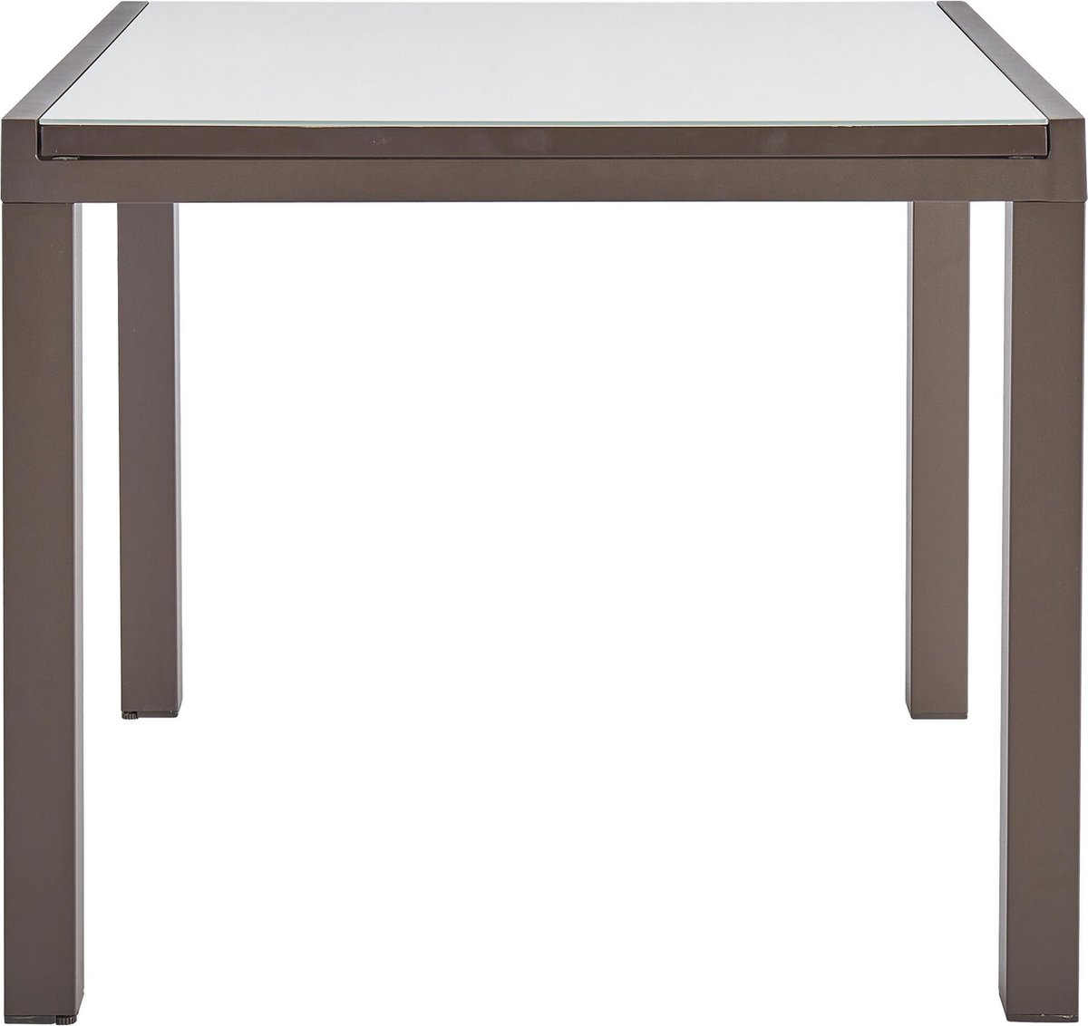 NATERIAL - Tuintafel uitschuifbaar LYRA - uitschuifbare tafel voor 4 tot 6 personen - 90/160x90 - eettafel - aluminium - met glazen blad - moka