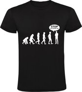 Stop following me Heren T-shirt - evolutie - mens - geschiedenis - oud - grappig