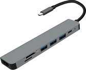 USB C Hub 7 in 1 - USB C HUB - HDMI 4K - SD TF kaartlezers - 3 x USB- Macbook type C - Universeel