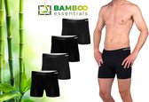 Bamboo Essentials - Ondergoed Heren - 4 Stuks - Boxershort Heren - Zwart - M - Bamboe Boxershorts voor mannen - Bamboe Ondergoed Heren