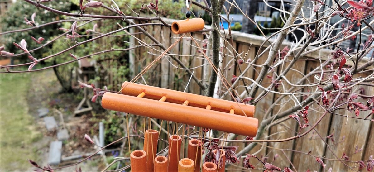 Windgong Bamboe zwarte ring groot 89cm