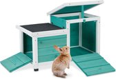 Relaxdays konijnenhuis - cavia huisje buiten - nachthok konijn - schuilhok - schuilhuisje