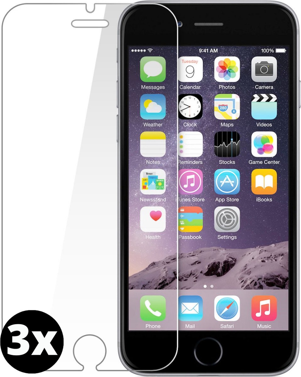 Fooniq Screenprotector 3x - Premium Kwaliteit - Geschikt Voor Apple iPhone 6/6S
