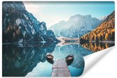 Fotobehang - Meer Lago di Braies Italië, premium print, inclusief behanglijm