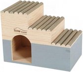 knaagdierhuis Color Trap 30 x 18 cm hout naturel/grijs