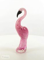 Glazen Flamingo - Murano glas - Glazen beeld - Kunst - Decoratie - Handgeblazen - 33x8x12 cm