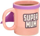 mok Super Mum 380 ml keramiek 13 x 21 cm roze