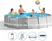INTEX Metal Frame Premium zwembad | Ø 427 | Complete zwembadset | Intex opzetzwembad | Zwembad Rond | Inclusief 1L Vloeibare Chloorvrije Aquaswan Multitabs