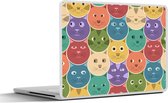 Laptop sticker - 14 inch - Katten - Regenboog - Kind - Design - 32x5x23x5cm - Laptopstickers - Laptop skin - Cover