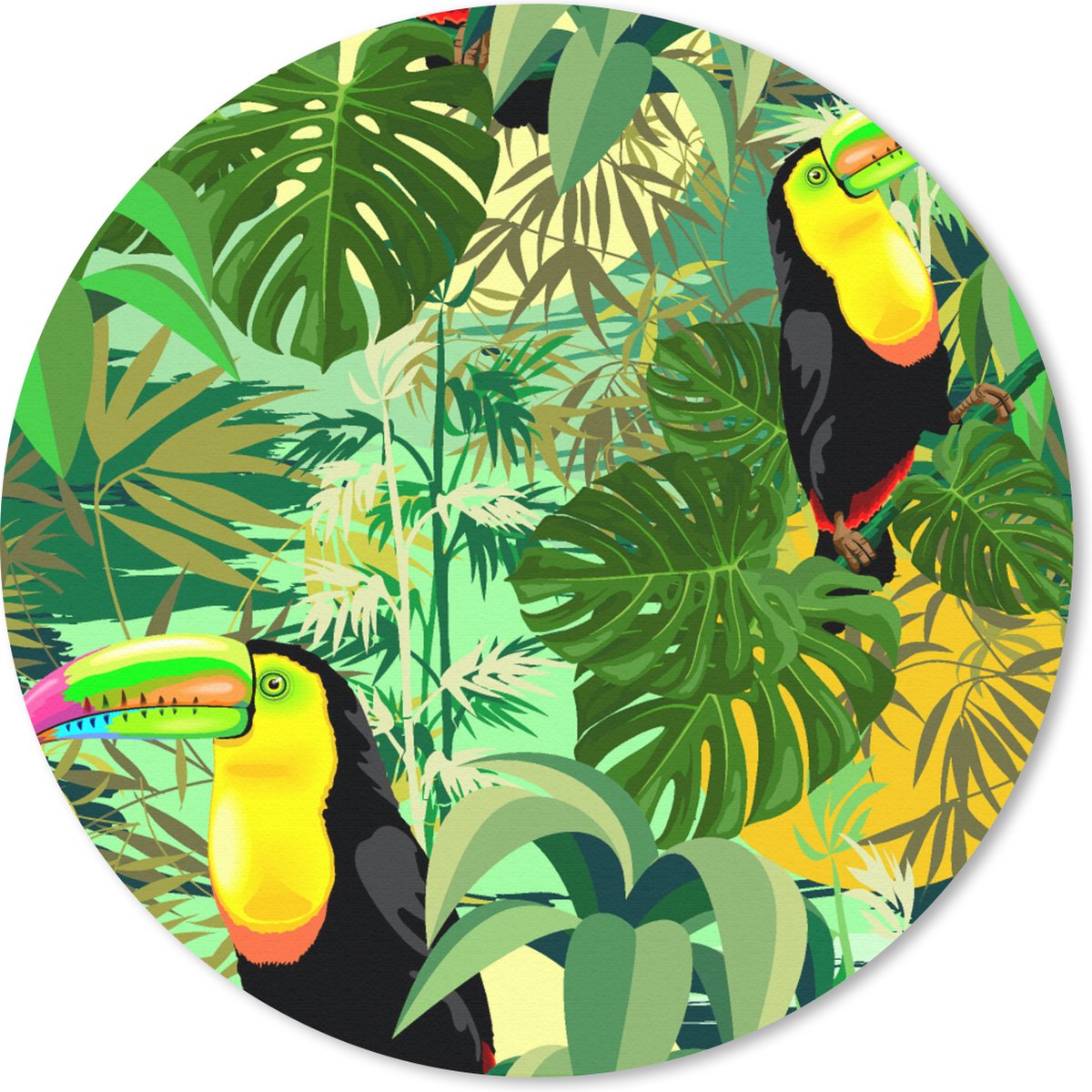 Muismat rond 30x30 cm - Mousepad Vogel - Patronen - Jungle - Ronde muismatten