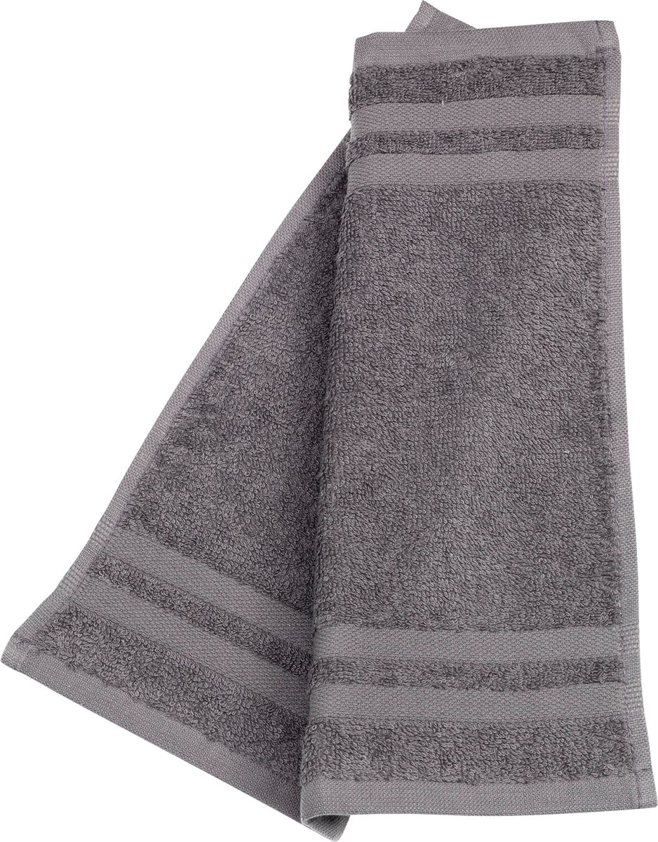 ebelin Handdoek van badstof grijs 100% katoen GOTS-gecertificeerd - 30x30 cm