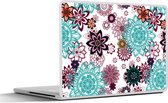 Laptop sticker - 15.6 inch - Mandala - Bloemen - Patroon - 36x27,5cm - Laptopstickers - Laptop skin - Cover