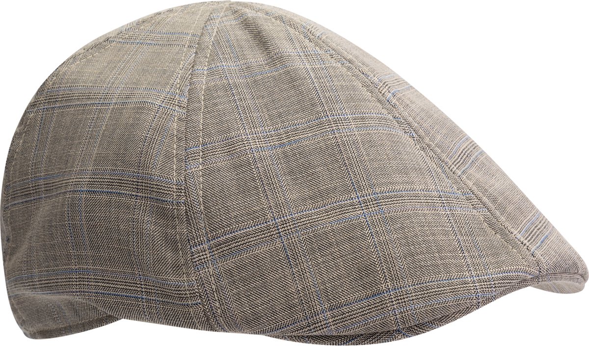 MGO Holmes Ducky Cap - Pet - Flatcap met linnen look - Beige Zand - Maat 60