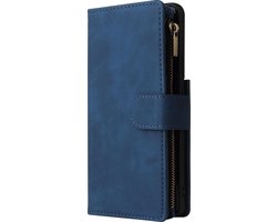 Bookcase Geschikt voor Samsung Galaxy S21 Ultra 5G - Blauw- Portemonnee hoesje