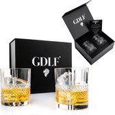 GDLF® Kristal Superior Whiskey Glazen Set in Luxe Geschenkdoos | Whiskey Set | Hoogwaardig 100% Lood-Vrij Kristal | Made in Italie | Luxe Waterglazen , Gin Tonic Glazen en Likeurglazen | Moederdag Cadeau