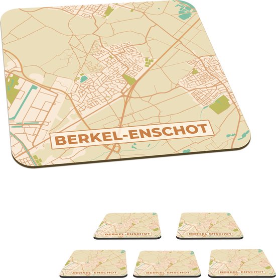 Onderzetters Voor Glazen Berkel Enschot Kaart Plattegrond Stadskaart Vintage Bol Com