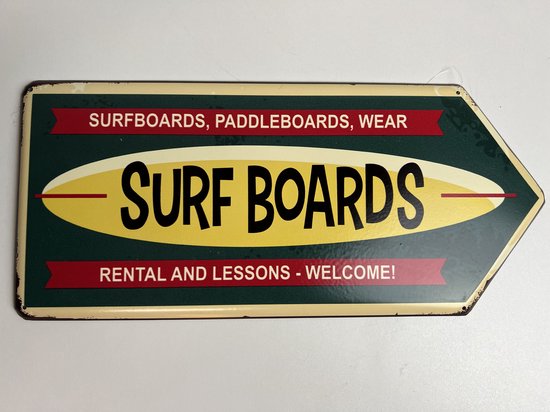 Metalen wandbord “Surf Boards”